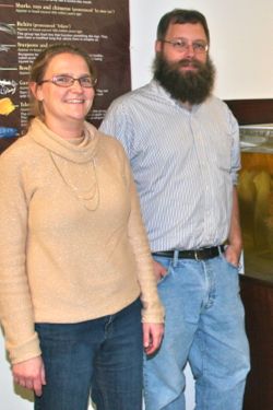 Collection Manager Sarah Huber and Curator Eric Hilton.