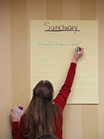 During one of the breakout sessions, participants worked together to brainstorm the most important and relevant outcomes, conditions, and characteristics of some of the main activities involved in oyster management.